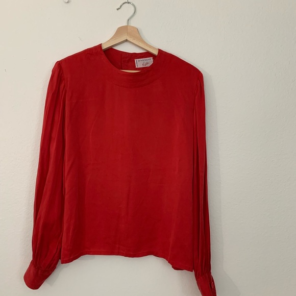 Vintage French Givenchy Red Top | Blouse Size M - Picture 10 of 10